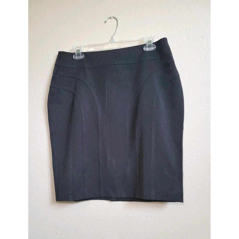 Centre Ville Paris Pencil Mini Skirt Womens Black Seam Accent Business Ladies 12